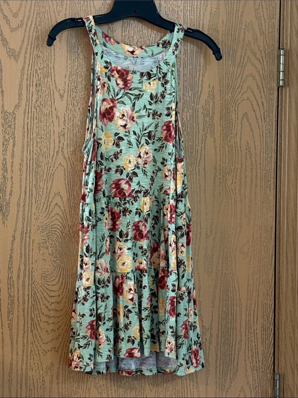 Torrid Mint Floral Tiered Top with Rose Print